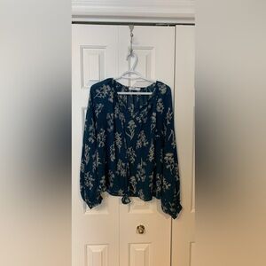 Ricki's Dark Teal Floral Blouse